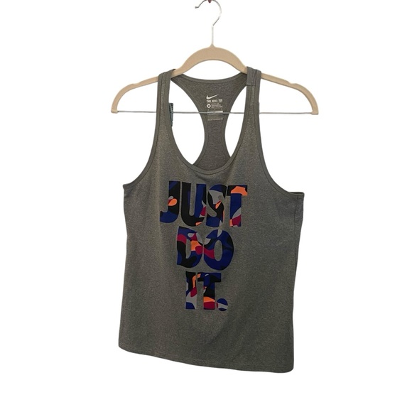 Nike Tops - Nike Just Do It Gray Racerback Tank Top